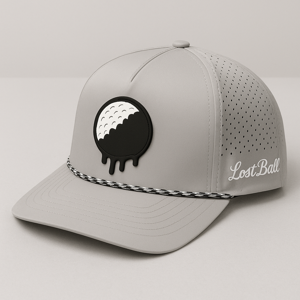 Golf hat, golf apparel, front view 