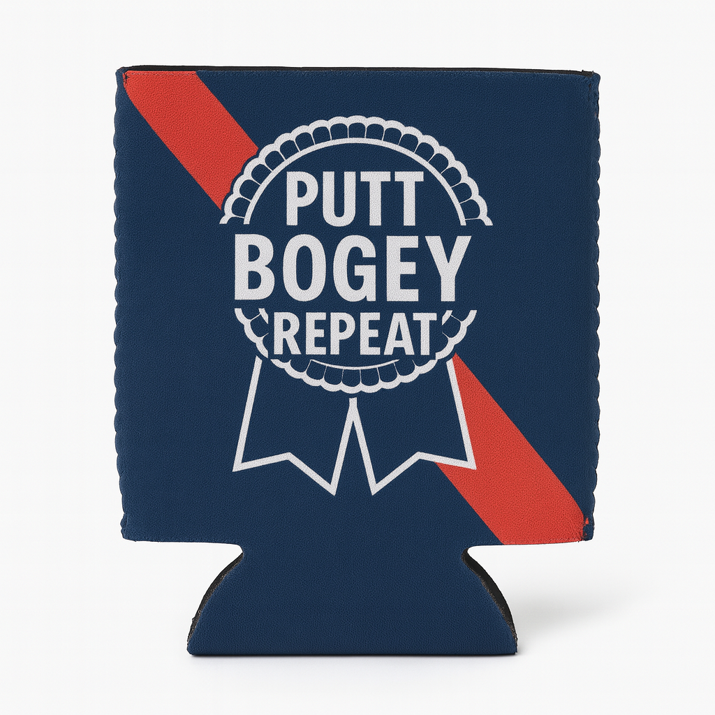 Golf Koozie, drink Koozie, flat view