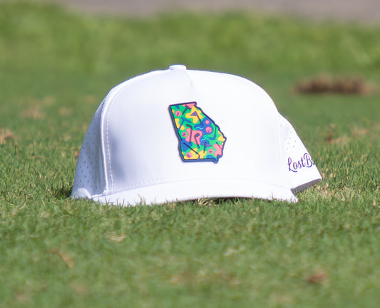 Golf clothing item, Golf hat. Front facing image